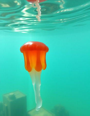 Jellyfish floating in the water. Jellyfish in the sea