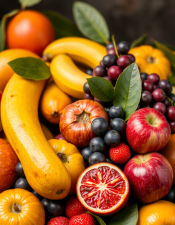 Fruits and Vegetables background, Healthy food concept, selective focusの写真素材
