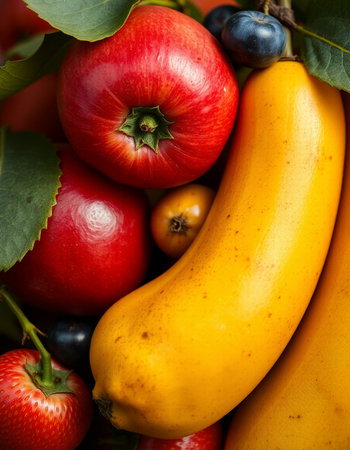 Fruits and vegetables background. Healthy eating concept. Selective focus.の写真素材
