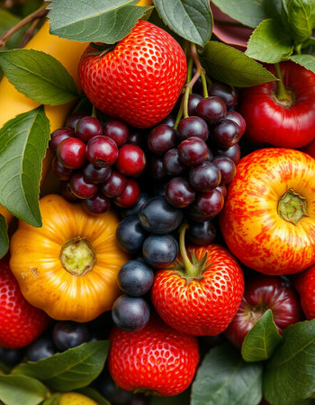Fruits and vegetables. Fruits and vegetables background. Healthy food.