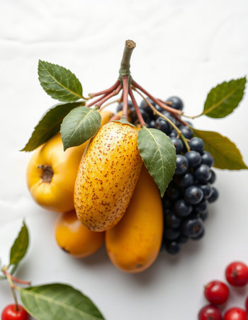 Ripe fruits on a white background. Selective focus. nature.の写真素材