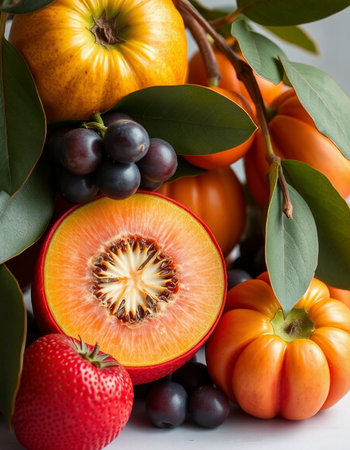 Fruits and Vegetables. Autumn Fruits and Vegetables.の写真素材