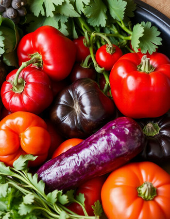 Fresh organic vegetables background. Healthy food concept. Selective focus.