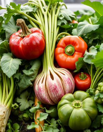 Fresh vegetables in a basket on the table. Selective focus.の写真素材
