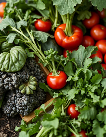 Fresh vegetables on the table. Healthy eating concept. Vegetarian food.