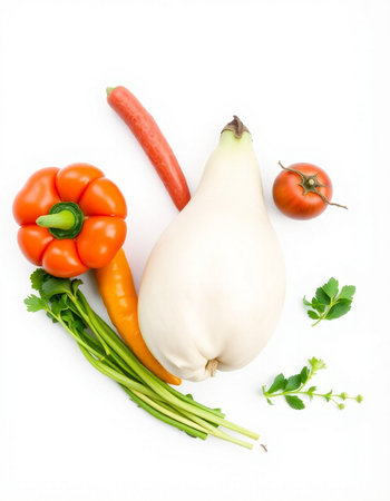 Vegetables isolated on white background. Vegetables for cooking.の写真素材