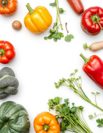 collection of various vegetables on white background. each one is shot separatelyの写真素材