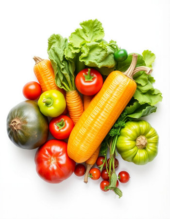 collection of fresh vegetables isolated on white background. each one is shot separately