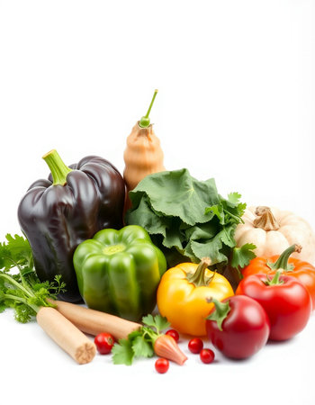 Vegetables isolated on white background. Healthy food. Fresh vegetables.の写真素材