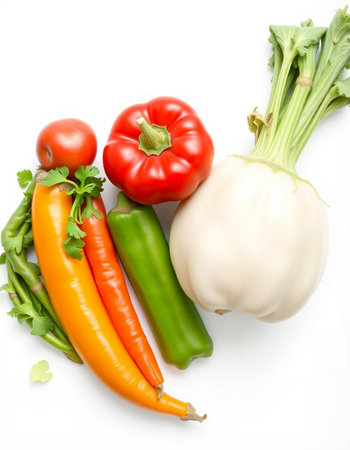 Vegetables isolated on white background. Clipping path included.の写真素材