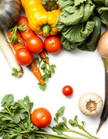 collection of fresh vegetables on white background. each one is shot separatelyの写真素材