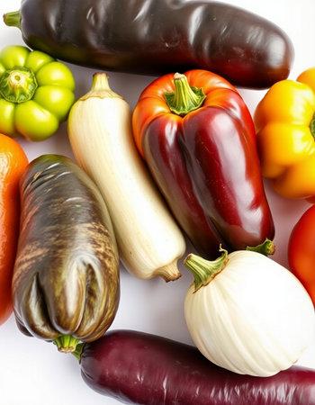 Vegetables on a white background. Close-up. Studio photography.の写真素材