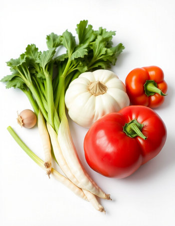Vegetables on a white background. Healthy food. Diet.の写真素材