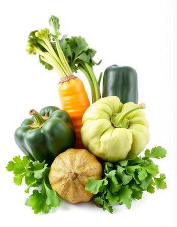 Vegetables isolated on white background. Healthy food. Fresh vegetables.の写真素材