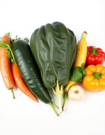 vegetables on a white background, isolated, close-upの写真素材