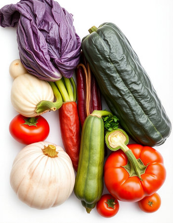 Vegetables on a white background. Healthy food. Isolated.の写真素材