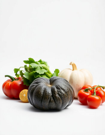 vegetables isolated on a white background. tomatoes, eggplantの写真素材