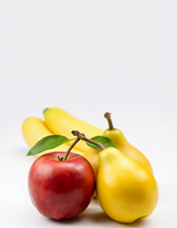 Fruits isolated on a white background. Yellow and red apple.の写真素材