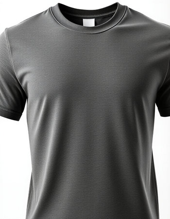 Gray t-shirt on a mannequin on a white backgroundの写真素材