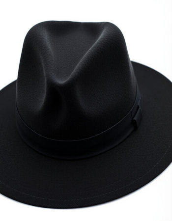 Black hat isolated on white background. Clipping path included in file.の写真素材