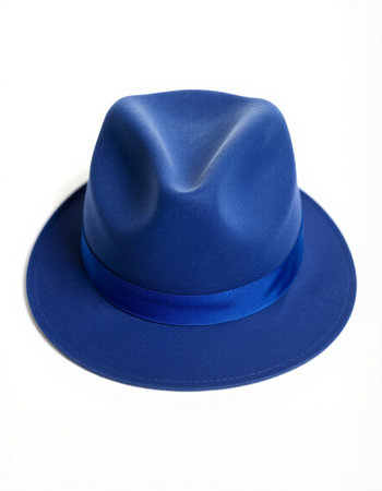 Blue hat isolated on a white background. Clipping path included.の写真素材