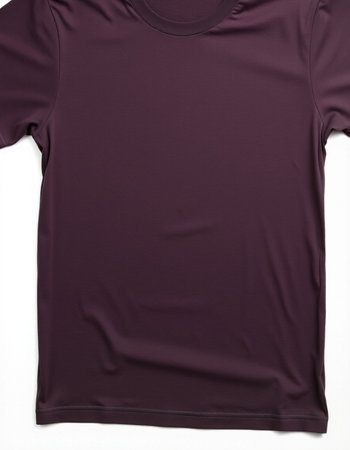 Purple t-shirt isolated on white background. Clipping path included.の写真素材