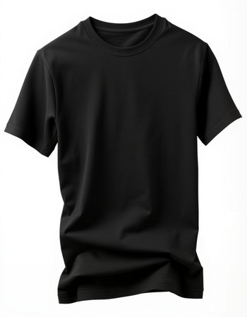 Black t-shirt isolated on a white background. 3d renderingの写真素材