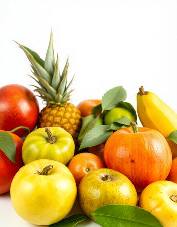 fresh fruits and vegetables isolated on a white background. studio shot.