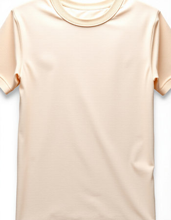 Blank t-shirt on white background, top view. Mockup for designの写真素材