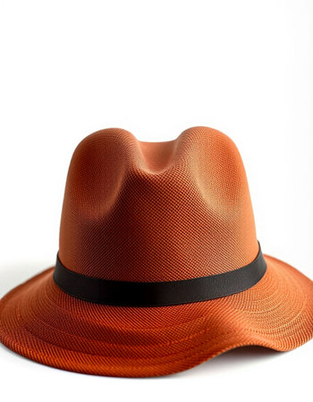 Orange hat isolated on a white background. Clipping path included.の写真素材