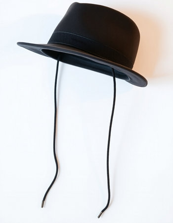 Top hat with black ribbon on a white background. Isolate.の写真素材