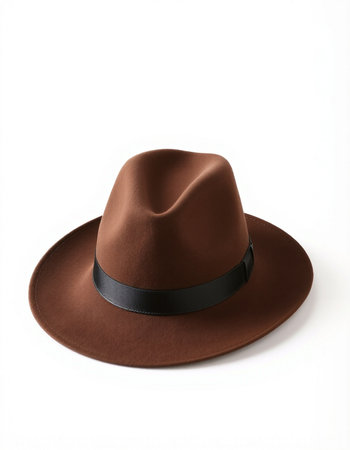 Brown cowboy hat isolated on white background. Clipping path included.の写真素材