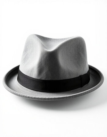 Classic men's hat isolated on a white background. Top view.の写真素材