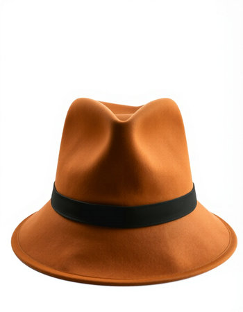 Brown hat isolated on a white background. Clipping path included.の写真素材