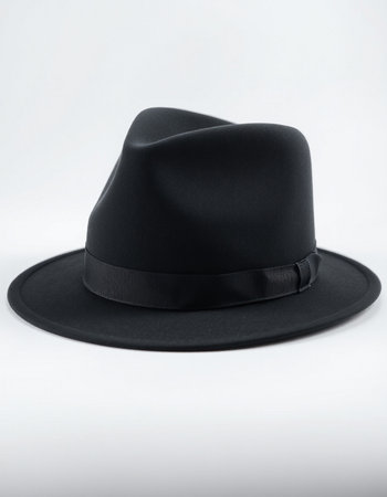 Black hat isolated on a white background. Clipping path included.の写真素材
