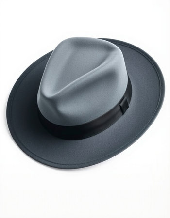 Black hat isolated on a white background. Clipping path included.の写真素材
