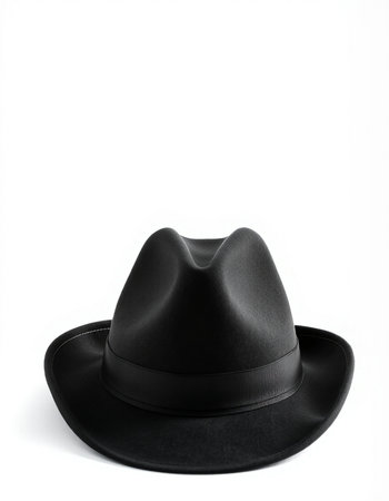 Black hat isolated on white background. Top view. 3D illustration.の写真素材