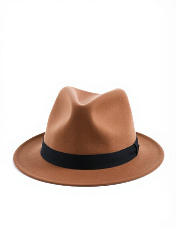 Brown hat isolated on a white background. Clipping path included.の写真素材