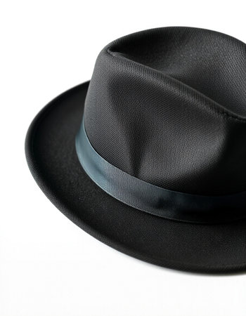 Black hat isolated on a white background. Clipping path included.の写真素材
