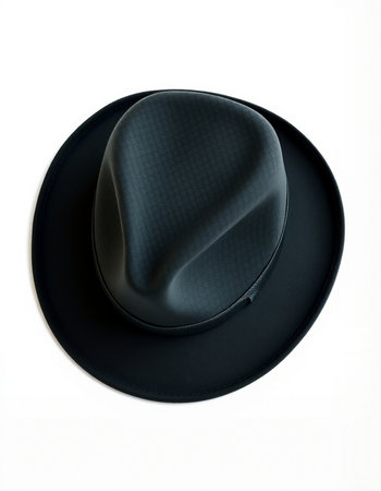Black hat isolated on white background with clipping path. Top view.の写真素材