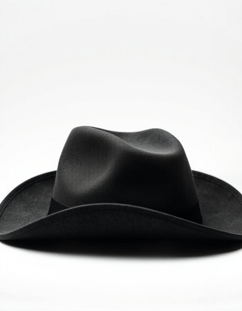 Cowboy hat isolated on white background. Black hat on white backgroundの写真素材
