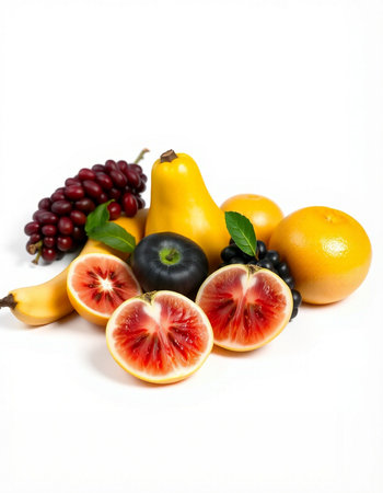 Fruits isolated on a white background. Still life with fruits.の写真素材