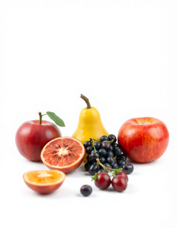 Fruits isolated on white background with copy space for your text.の写真素材