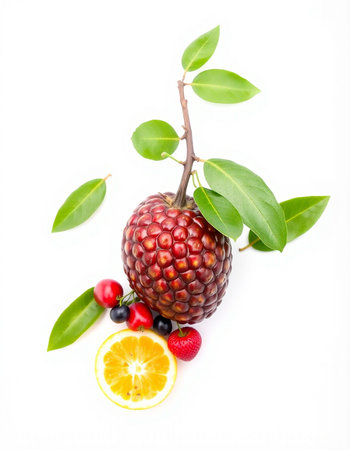 Fruit on a white background. Ripe and juicy fruits.の写真素材
