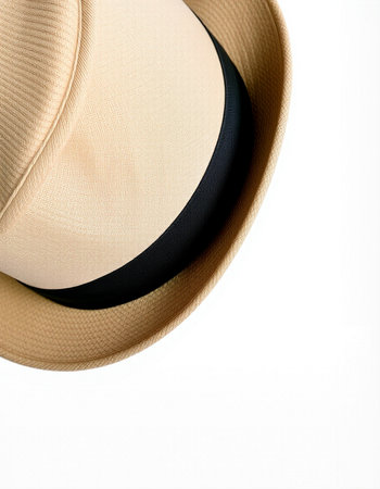 Women's hat on a white background. Isolate. Top view.の写真素材