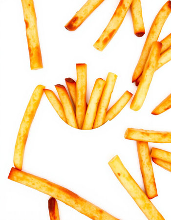 French fries isolated on a white background. Shallow dof.の写真素材