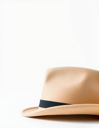 Brown hat isolated on white background with copy space for your text.の写真素材