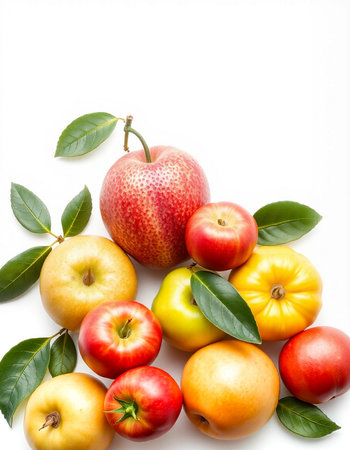 Fruits on a white background. Applesの写真素材