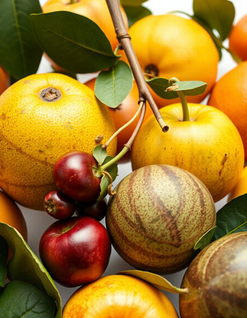 Variety of fruits including lemonscots and oranges