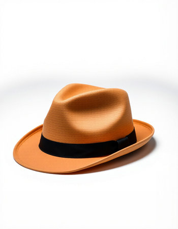 Orange hat isolated on white background with clipping path. Front view.の写真素材